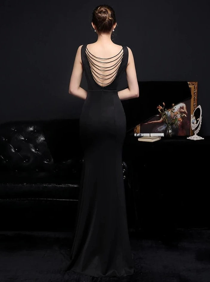 Rafaela - Sukienka elegancka z odkrytymi ramionami czarna