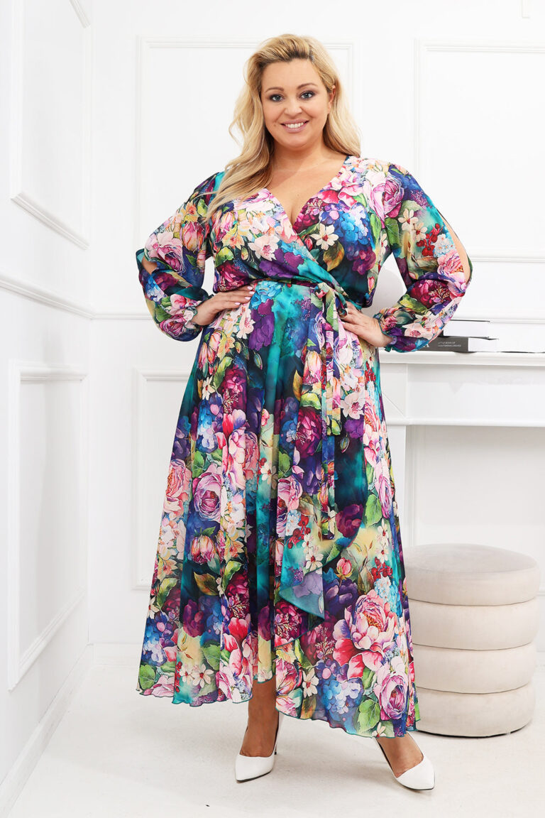 Sukienka Szyfonowa plus size WIKTORIA wzór 67